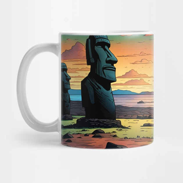 Easter island at sunset by LM Designs by DS